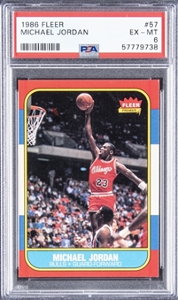 1986-87 Fleer Basketball Complete Set (132) – Including #57 Jordan PSA EX-MT 6 Example